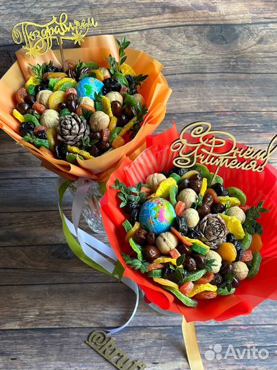 Букет из сухофруктов и орех. Подарок учителю