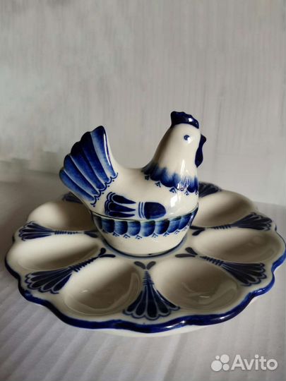 Подставка под яйца, пасхальная, Гжель