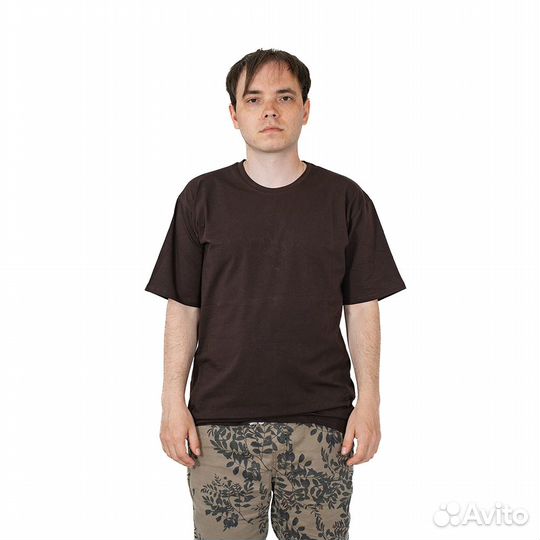 62749 Футболка однотонная коричневый