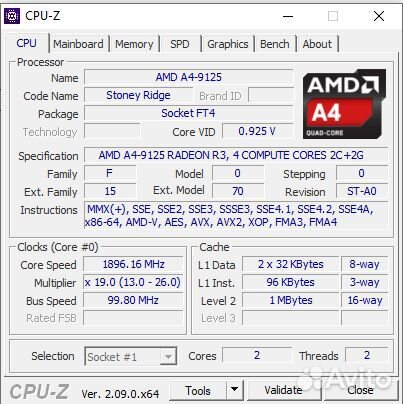 Ноутбук asus AMD A4-9125/AMD Radeon R3 Graphics/4G
