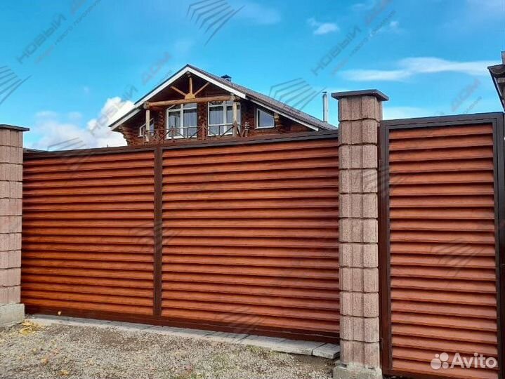 Забор жалюзи металлический