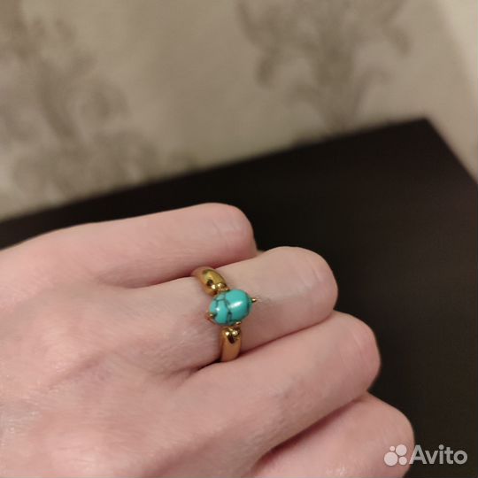 Кольцо с покрытием золото