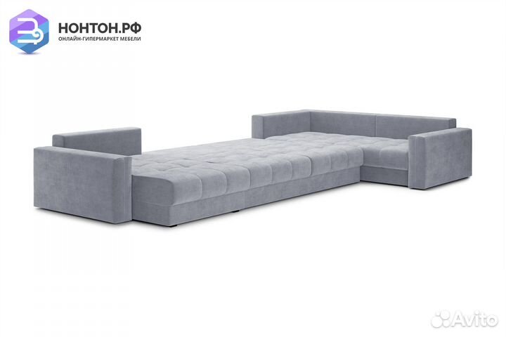 Диван п-образный тик-так Монарх серый