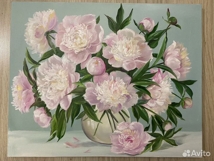 Букет пионов. Картина маслом