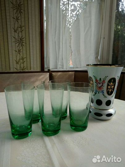 Стаканы цветного стекла