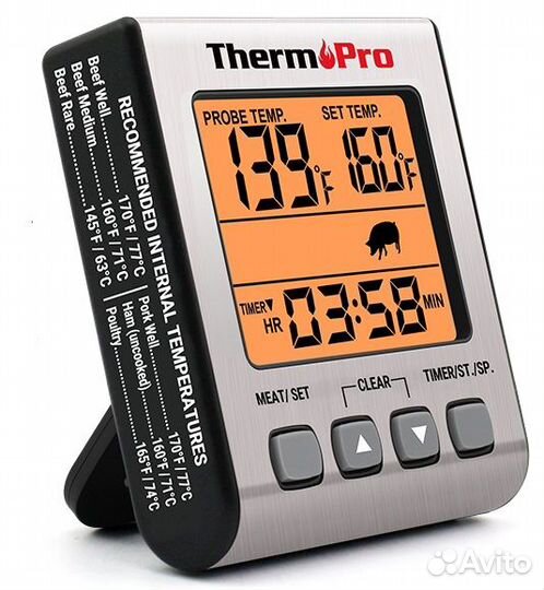 Термощуп с таймером, подсветкой