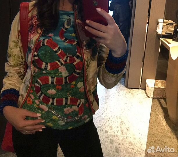 Шелковая футболка gucci оригинал