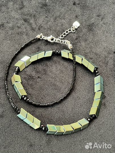 Чокеры из бисера, гематита, жемчуга, бусин