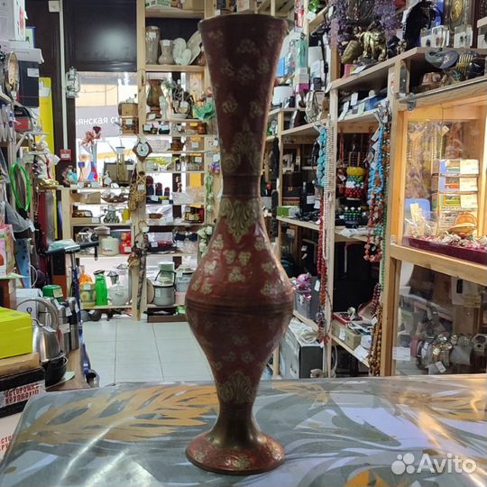 Ваза для цветов из латуни, Индия, 1970 е гг