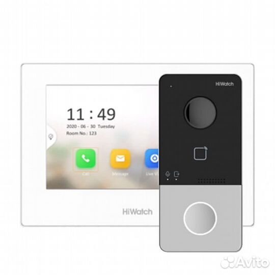 Домофон HiWatch DS-D100ikwf(B) Wi-Fi IP Комплект