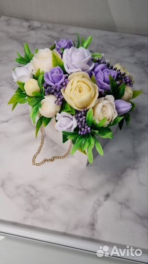 Подарки. Мыло ручной работы. Цветы из мыла