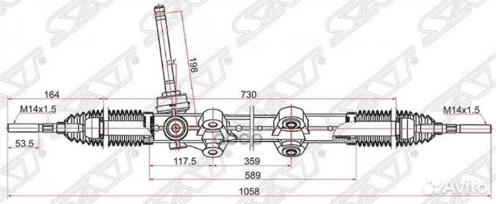 Рейка рулевая hyundai I30 07-12/KIA ceed 06- ST