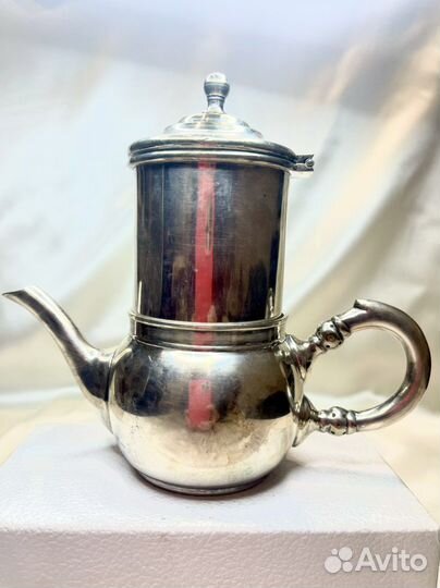 Чайник/ кофейник френч- пресс, посеребренный