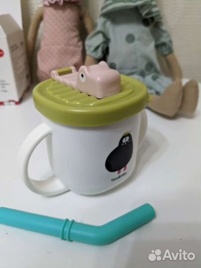 Поильник непроливайка с запасной трубочкой