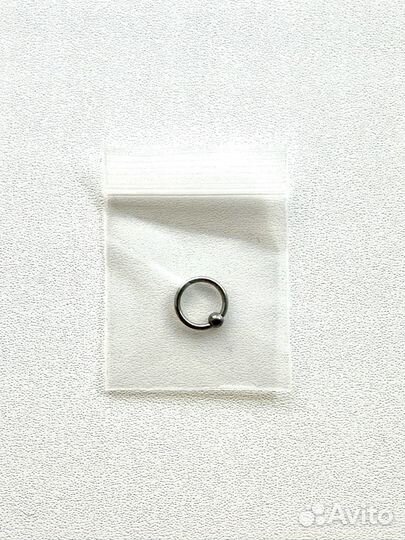 Пирсинг кольцо-кликер титан 1,2 x 0,8 mm