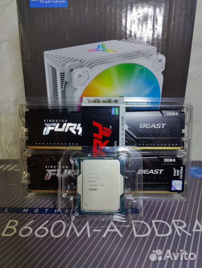 Новый комплект i3 12100f+msi b660m-a+16gb+кулер