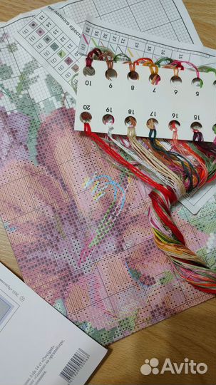 Остатки от набора Чудесная игла Букет с амариллисо