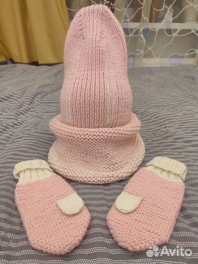 Комплект шапка и снуд женский