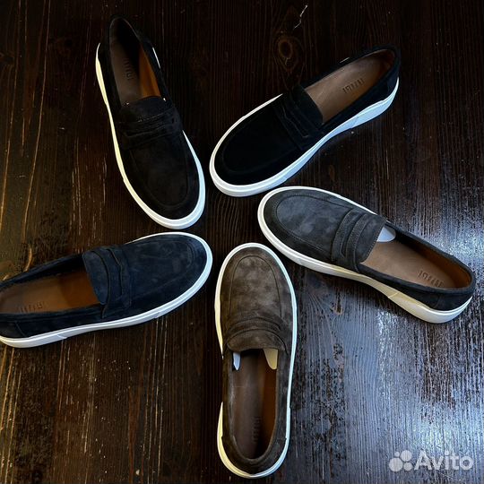 Лоферы натуральная замша