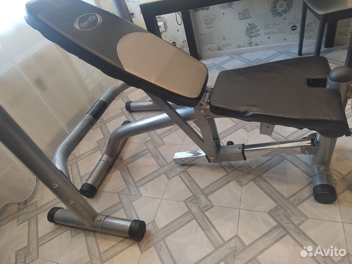 Скамья для жима со стойками и штангой 65кг