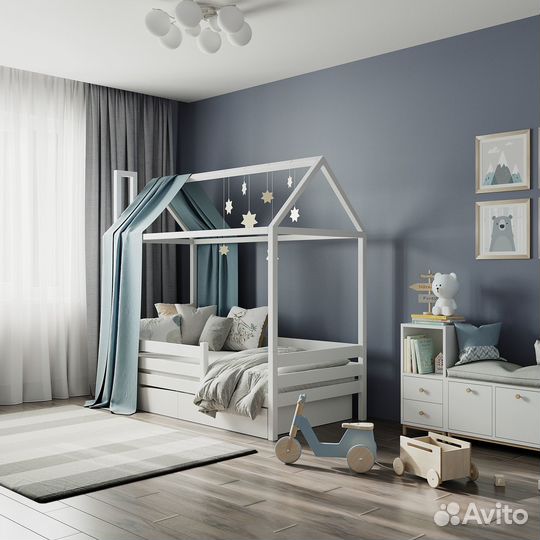 Детская кровать с вертикальной лестницей