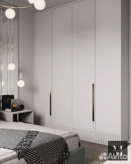 Шкаф распашной с фрезерованными фасадами