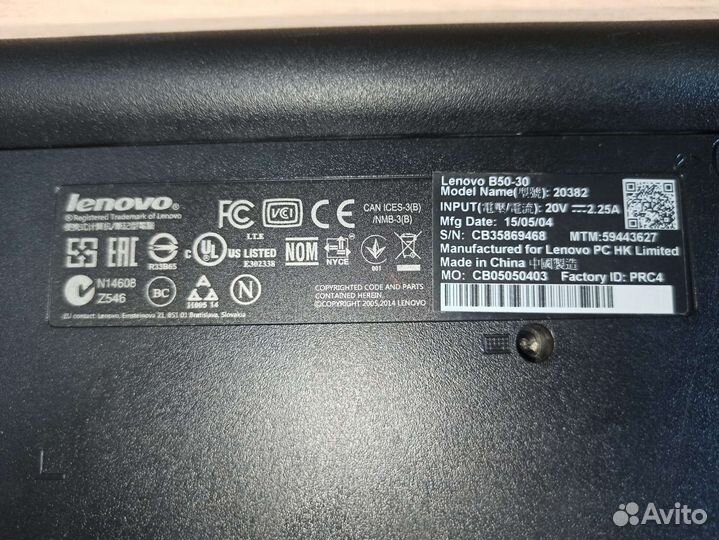 Ноутбук lenovo B50-30