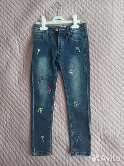 Джинсы, брюки летние для девочки, рост 116