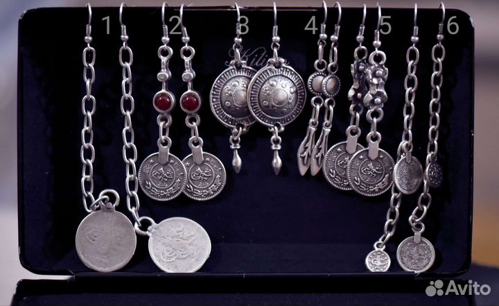 Серьги и колье Цыганочка монеты чокеры диадема