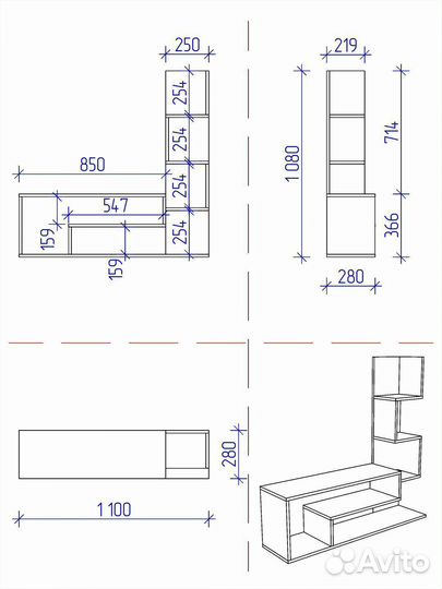 Тумба под тв, estente, Carolina, Белая, 110х108х28