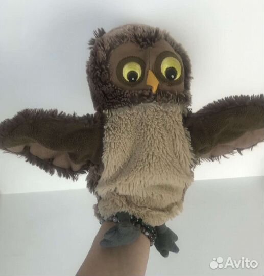 Сова мягкая игрушка на руку из Икеи