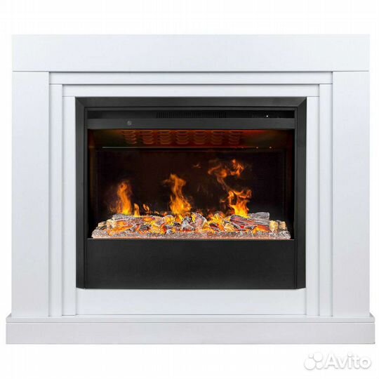 Белый портал с 3Д очагом с увлажнителем