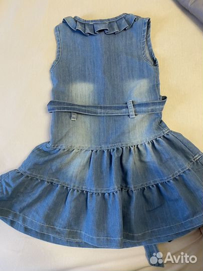 Платье джинсовое Б/у для девочки рр 98 качество
