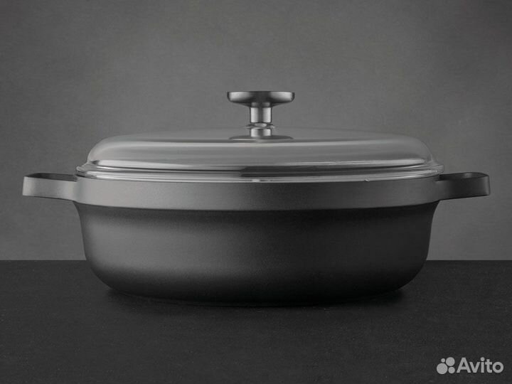 Сотейник со стеклянной крышкой с двумя ручками