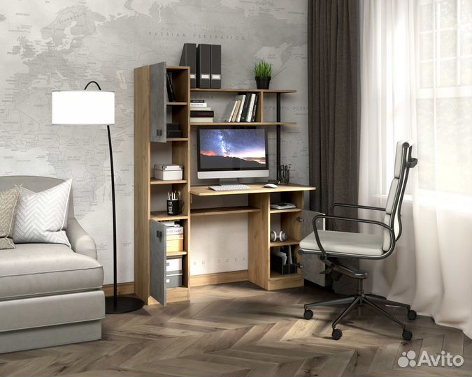 Стол ск 7 (дуб золотой крафт/ателье светлое)