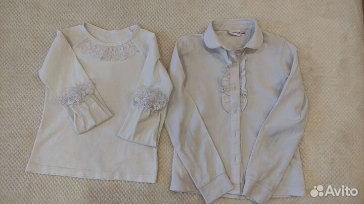 Блузки белые для девочки 122-128
