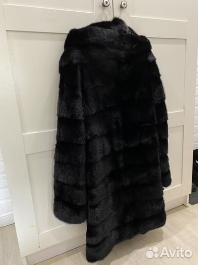 Шуба норковая с капюшоном