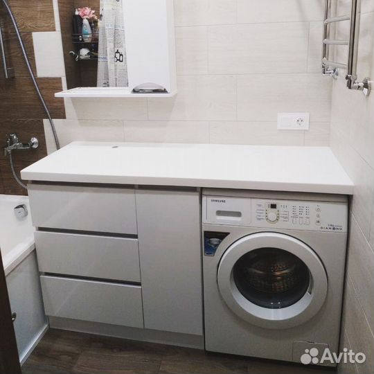 Тумба для ванной с корзиной для белья