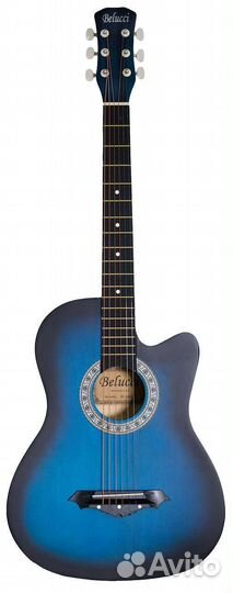 Синяя Акустическая гитара 7/8