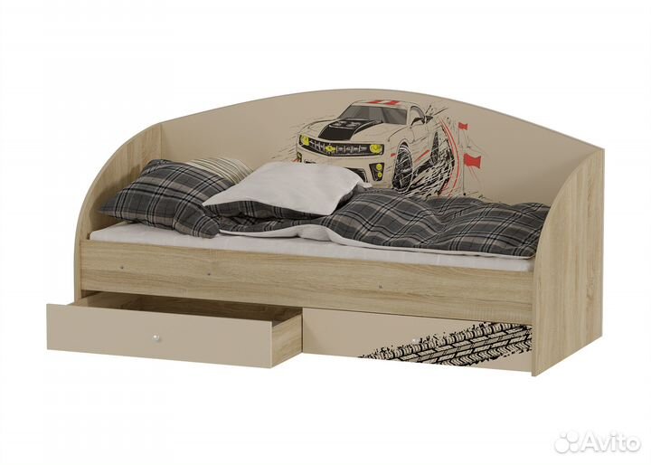 Кровать-софа Форсаж с ящиками Сонома/Бежевый