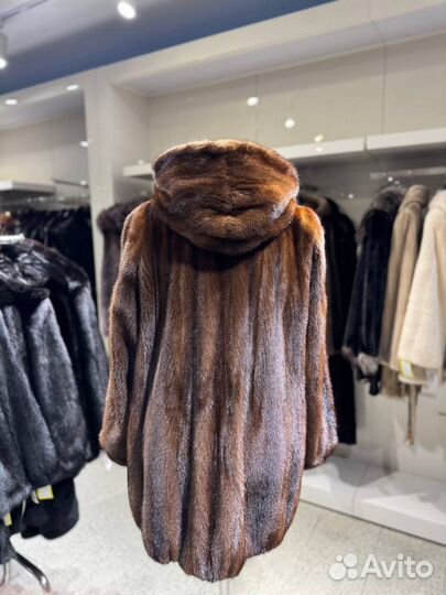 Шуба норковая с капюшоном 56 58 размер