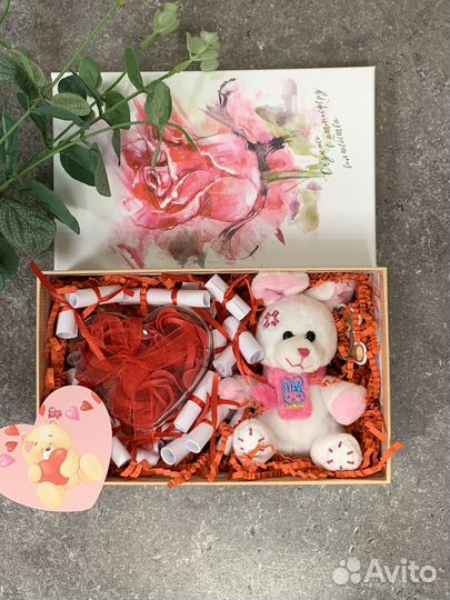 Мыльные розы в индивидуальной упаковке сердце