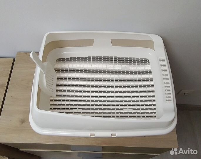 Большой кошачий лоток с сеткой и лопаткой