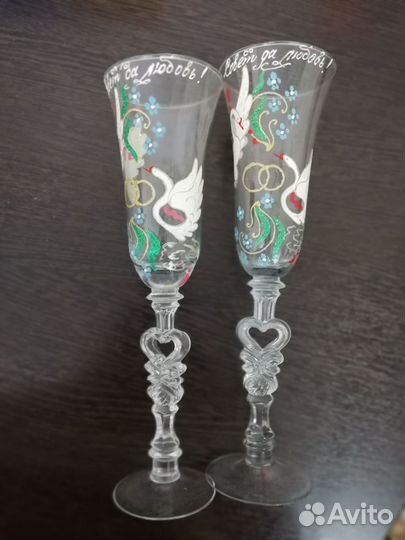 Ликвидация. новые разные свадебные фужеры