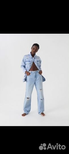 Джинсовая куртка+джинсы mom набор