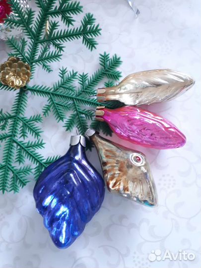 Елочные игрушки СССР льдинки-рыбки