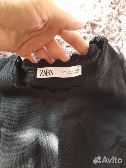 Платье zara черное миди