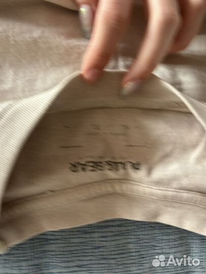 Бежевая футболка с карманом pull&beer