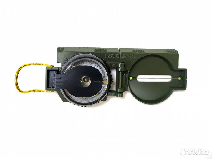 Компас туристический складной с зеркалом и струной