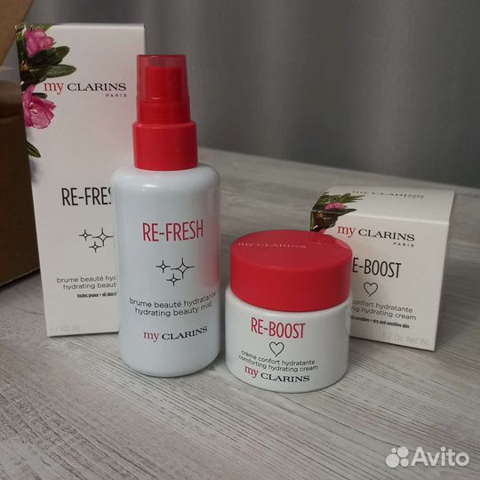 Clarins мист для лица и увлажняющий крем